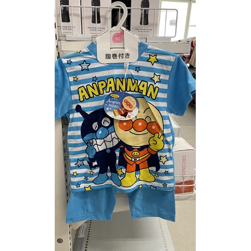 Elfindoll Anpanman Boy 100% Cotton (Top + Belly Protect Pants ) Set Size 90cm  西松屋面包超人睡衣护肚裤套装